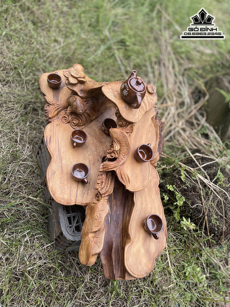 Khay Trà Gỗ Ngọc Am Cao 30 Dài 95 Rộng 50 (cm) 1