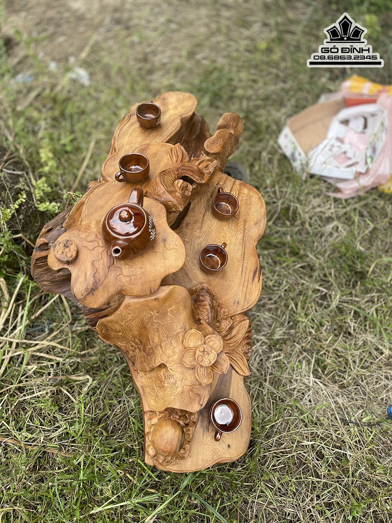 Khay Trà Gỗ Ngọc Am Cao 30 Dài 95 Rộng 50 (cm) 2