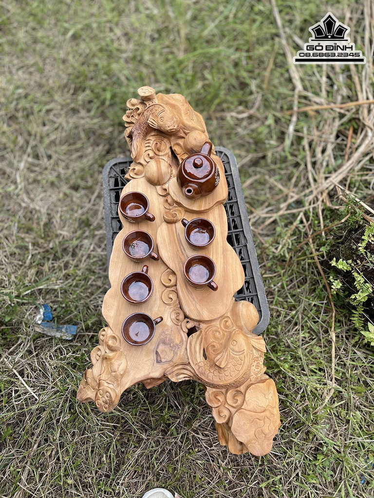 Khay Trà Gỗ Ngọc Am Cao 16 Dài 81 Rộng 37 (cm) 0