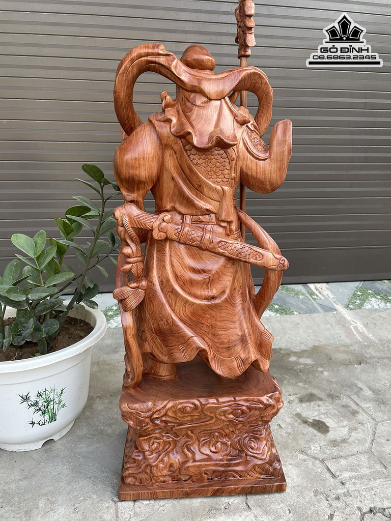 Tượng Quan Công Gỗ Hương Cao 80 Ngang 31 Sâu 21 (cm) 1