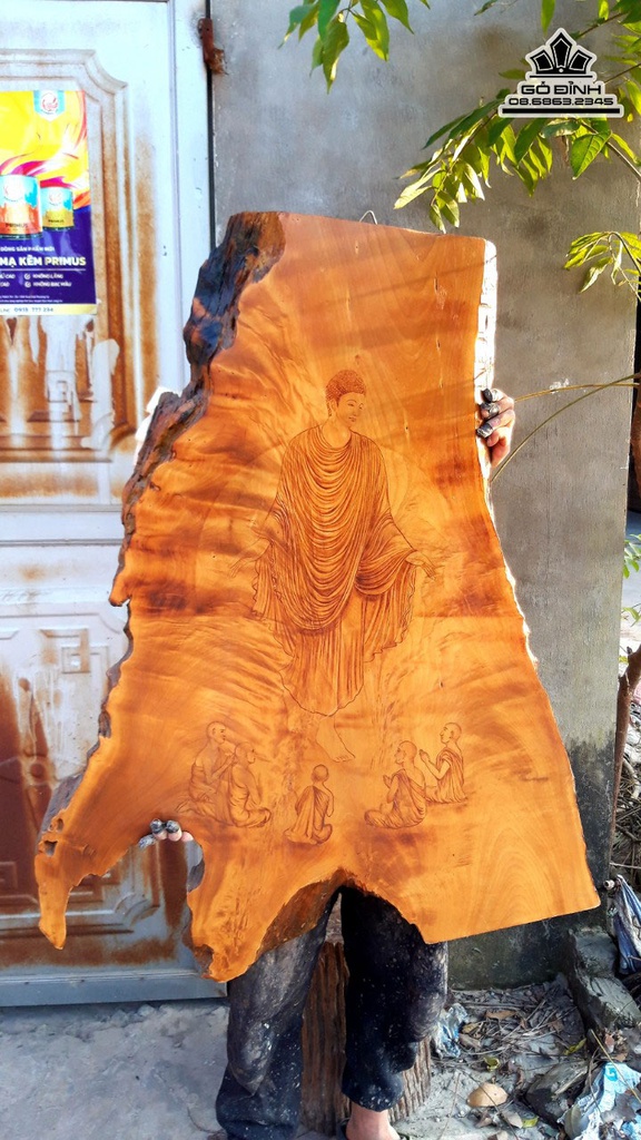 Tranh Phật Thích Ca Gỗ Dổi Cao 95 Ngang 80 Dày 4 (cm) 0
