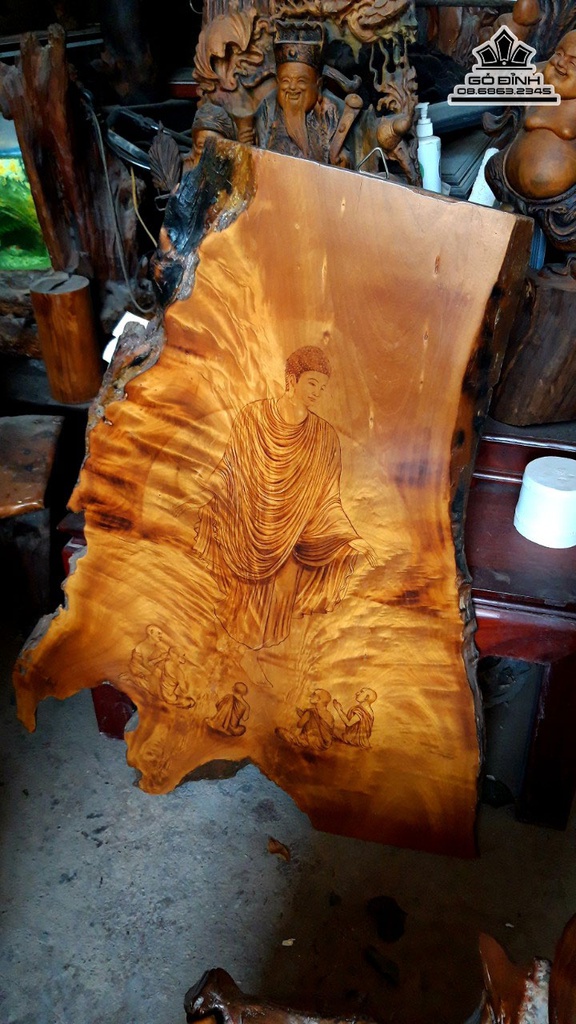 Tranh Phật Thích Ca Gỗ Dổi Cao 95 Ngang 80 Dày 4 (cm) 2
