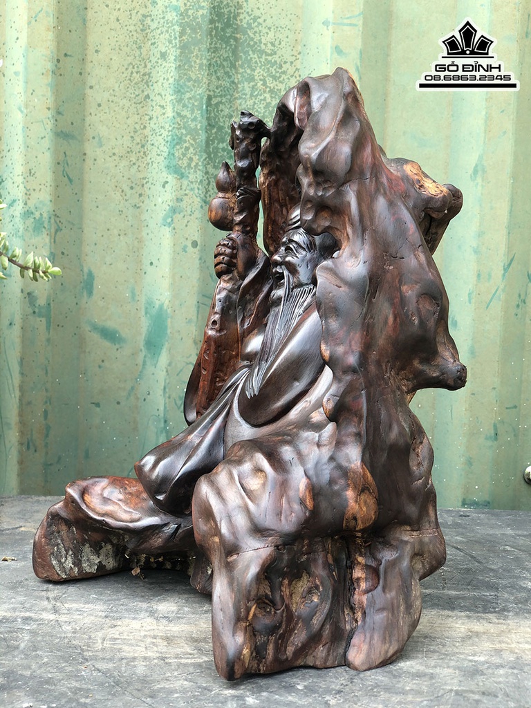 Tượng Ông Thọ Gỗ Trắc Cao 26 Ngang 22 Sâu 18 (cm) 2
