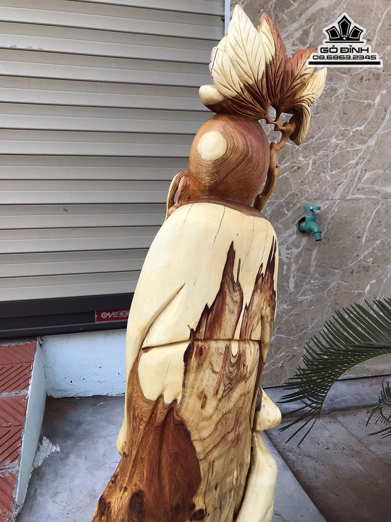 Tượng Ông Thọ Gỗ Hương Việt Cao 85 Ngang 30 Sâu 20 (cm) 2