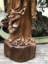 Tượng Đạt Ma Sư Tổ Giáo Hóa Gỗ Bách Xanh Cao 91 Ngang 30 Sâu 25 (cm) 2