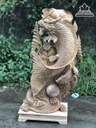 Tượng Cá Chép Hóa Rồng Gỗ Ngọc Am Cao 90 Ngang 43 Sâu 24 (cm) 2