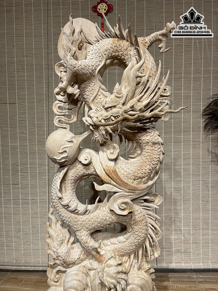 Tượng Nhất Long Gỗ Ngọc Am Cao 98 Ngang 39 Sâu 13 (cm) 1