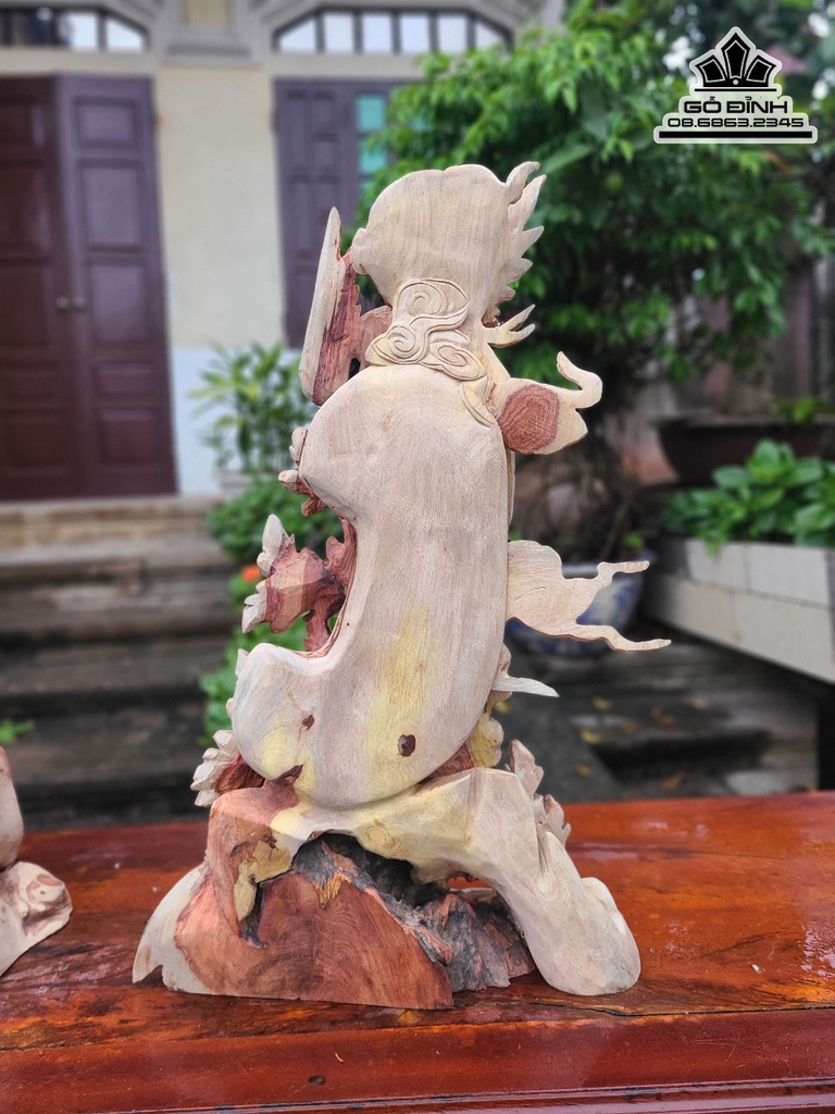 Tượng Song Điểu Uyên Ương Gỗ Hương Việt Cao 61 Ngang 38 Sâu 22 (cm) 4