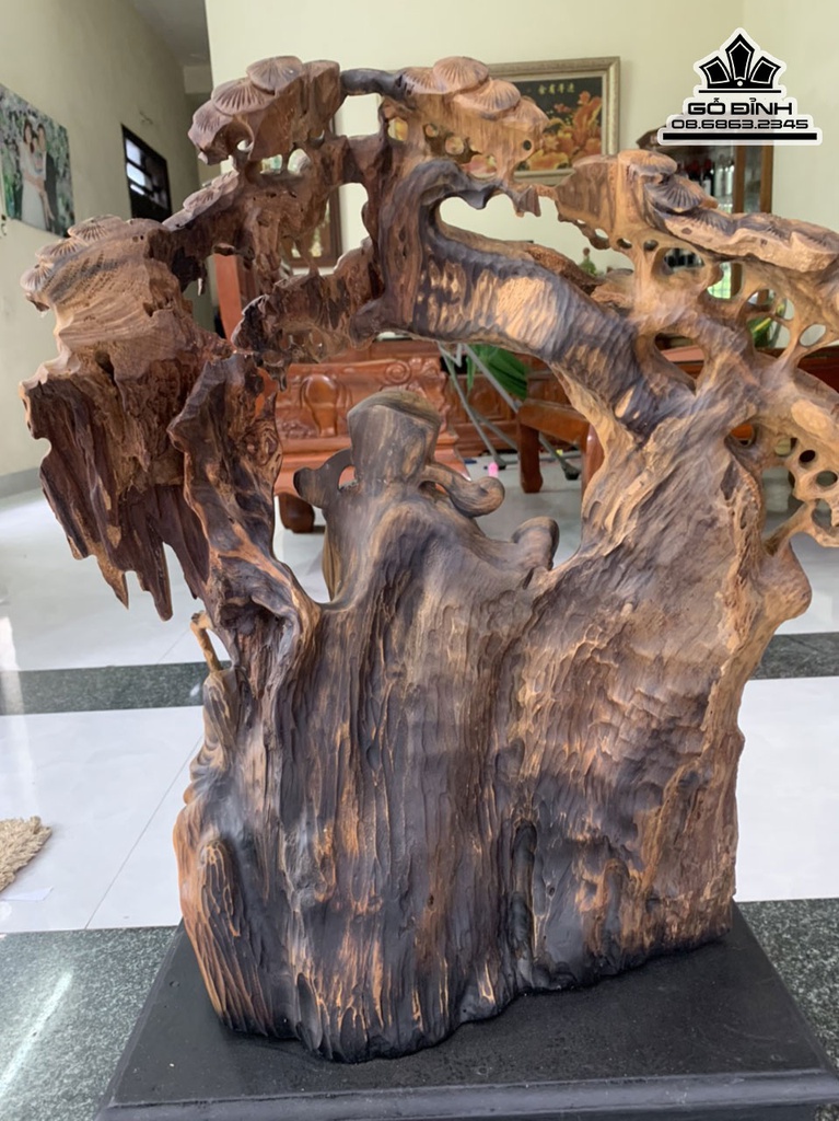 Tượng Phúc Lộc Thọ (Tam Đa) Gỗ Bách Xanh Cao 68 Ngang 48 Sâu 19 (cm) 6