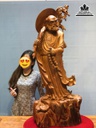 Tượng Đạt Ma Sư Tổ Giáo Hóa Gỗ Hương Việt Cao 128 Ngang 52 Sâu 32 (cm) 0