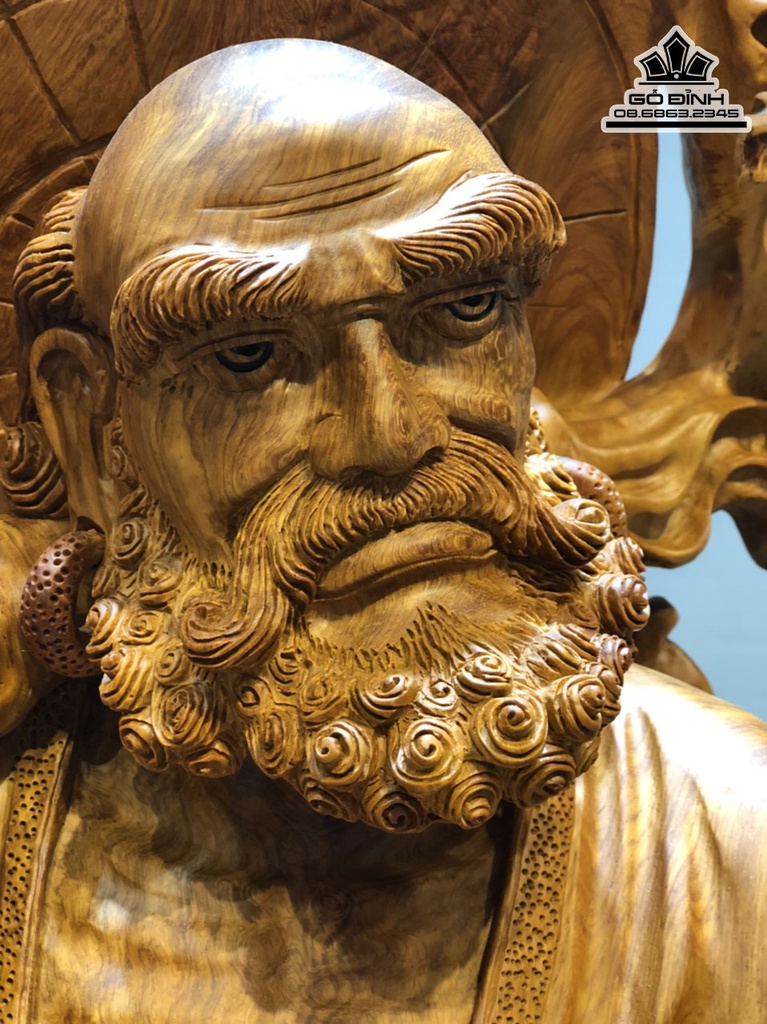 Tượng Đạt Ma Sư Tổ Giáo Hóa Gỗ Hương Việt Cao 128 Ngang 52 Sâu 32 (cm) 5