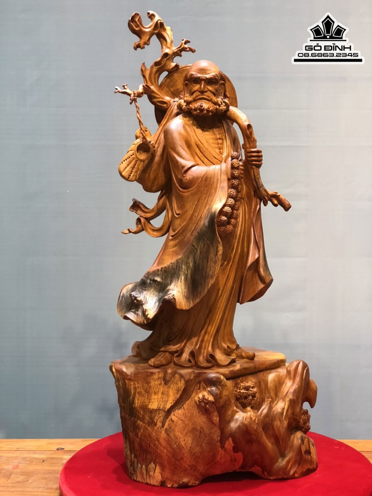 Tượng Đạt Ma Sư Tổ Giáo Hóa Gỗ Hương Cao 109 Ngang 47 Sâu 39 (cm) 0