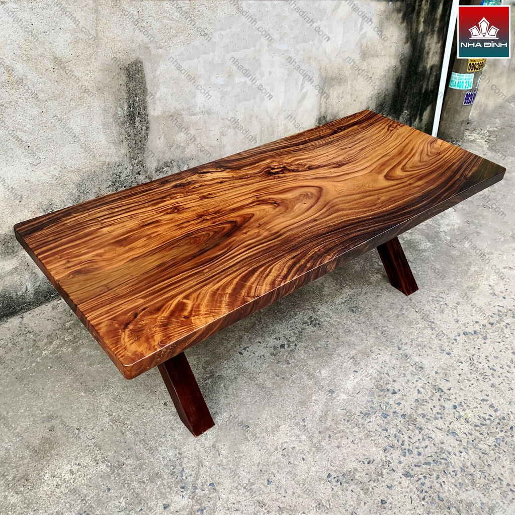 Bàn Ăn Gia Đình Gỗ Me Tây Cao 75 Dài 206 Rộng 90 Dày 6 (cm) 0