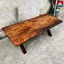 Bàn Ăn Gia Đình Gỗ Me Tây Cao 75 Dài 206 Rộng 90 Dày 6 (cm) 0