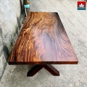Bàn Ăn Gia Đình Gỗ Me Tây Cao 75 Dài 206 Rộng 90 Dày 6 (cm)
