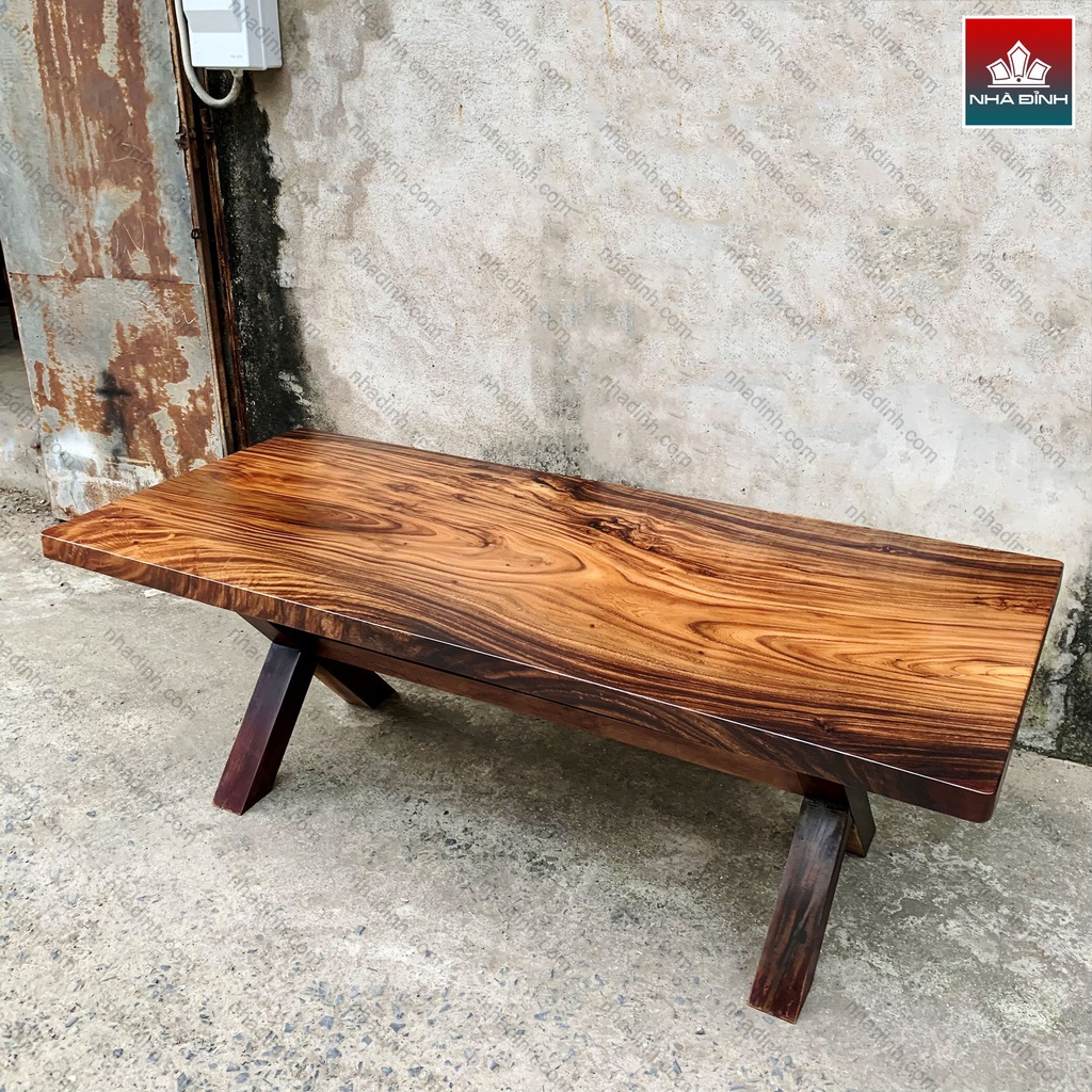 Bàn Ăn Gia Đình Gỗ Me Tây Cao 75 Dài 206 Rộng 90 Dày 6 (cm)