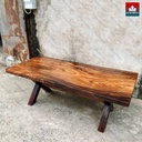 Bàn Ăn Gia Đình Gỗ Me Tây Cao 75 Dài 206 Rộng 90 Dày 6 (cm)