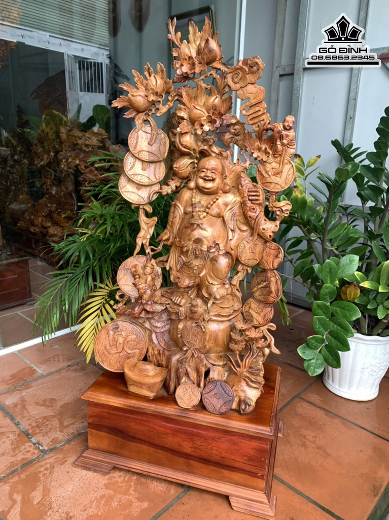 Tượng Phật Di Lặc Gỗ Hương Việt Cao 126 Ngang 55 Sâu 31 (cm) 0