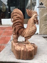 Tượng Gà Trống Gỗ Hương Việt Cao 42 Ngang 26 Sâu 19 (cm) 2
