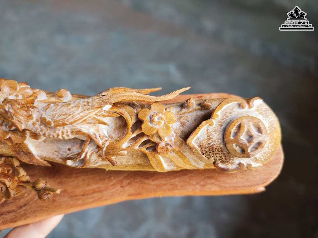 Cầu Như Ý Gỗ Hoàng Đàn Cao 9 Ngang 34 Sâu 7 (cm)