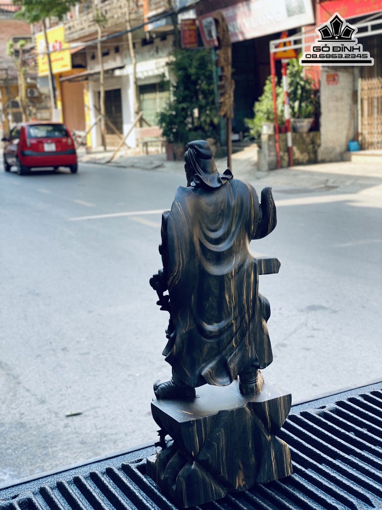 Tượng Quan Công Gỗ Mun Hoa Cao 60 Ngang 22 Sâu 15 (cm) 0