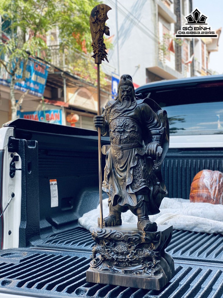 Tượng Quan Công Gỗ Mun Hoa Cao 60 Ngang 22 Sâu 15 (cm) 5