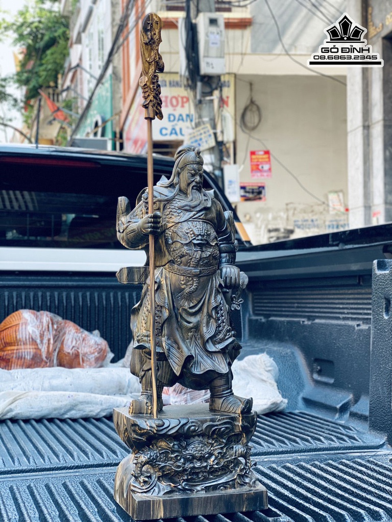 Tượng Quan Công Gỗ Mun Hoa Cao 60 Ngang 22 Sâu 15 (cm) 6