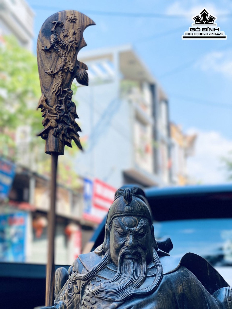 Tượng Quan Công Gỗ Mun Hoa Cao 60 Ngang 22 Sâu 15 (cm)8