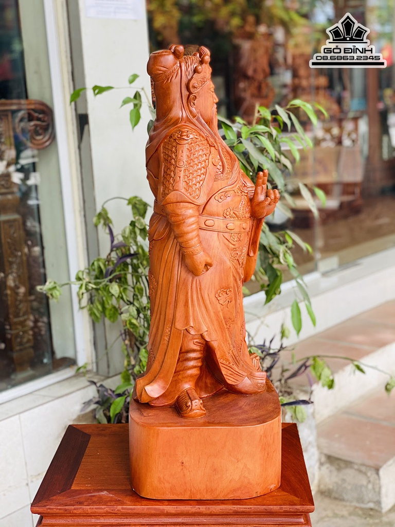 Tượng Quan Công Bắt Khuyết Gỗ Hương Cao 80 Ngang 30 Sâu 30 (cm) 1