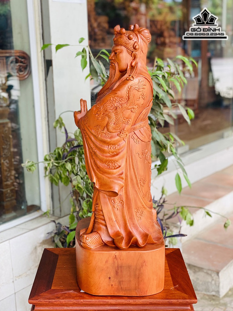 Tượng Quan Công Bắt Khuyết Gỗ Hương Cao 80 Ngang 30 Sâu 30 (cm) 3