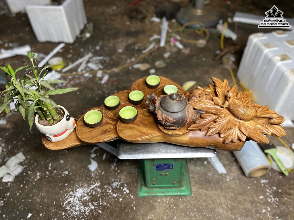 Khay Trà Gỗ Ngọc Am Cao 20 Ngang 72 Sâu 38 (cm) 2