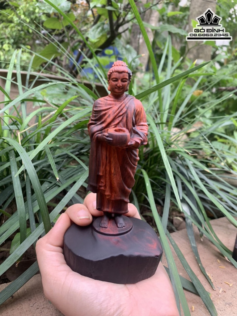 Tượng Phật Thích Ca Gỗ Trắc Cao 15-16 Sâu 5-6 (cm) 0