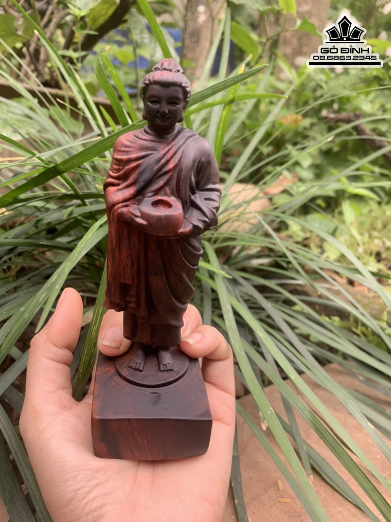 Tượng Phật Thích Ca Gỗ Trắc Cao 15-16 Sâu 5-6 (cm) 1