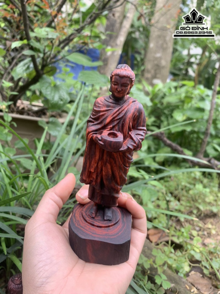 Tượng Phật Thích Ca Gỗ Trắc Cao 15-16 Sâu 5-6 (cm) 3