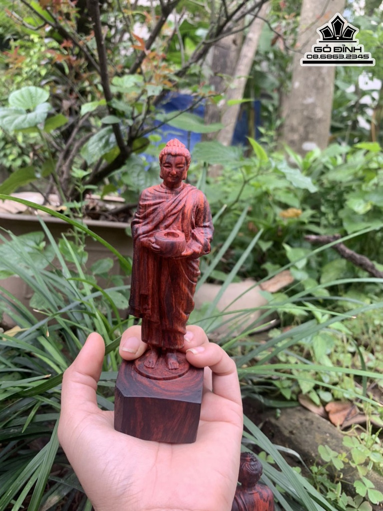 Tượng Phật Thích Ca Gỗ Trắc Cao 15-16 Sâu 5-6 (cm) 4