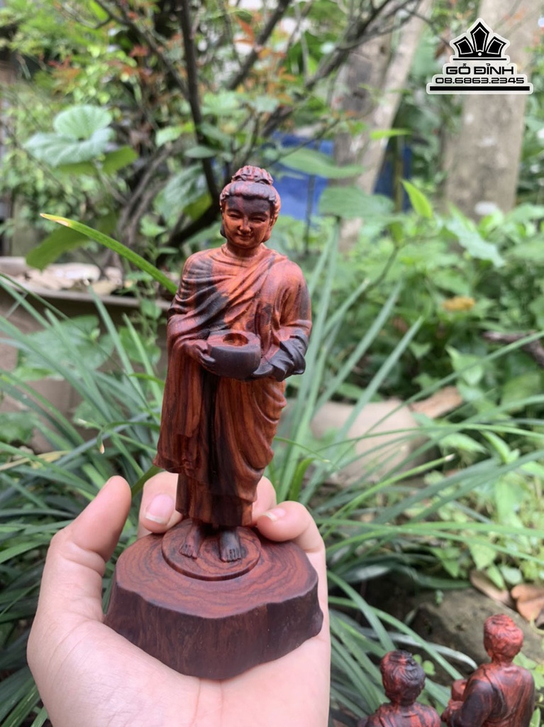 Tượng Phật Thích Ca Gỗ Trắc Cao 15-16 Sâu 5-6 (cm) 5