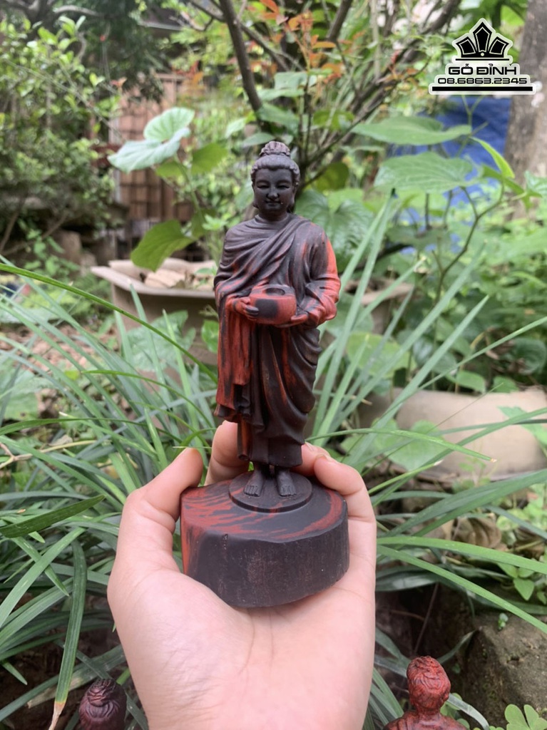 Tượng Phật Thích Ca Gỗ Trắc Cao 15-16 Sâu 5-6 (cm) 6