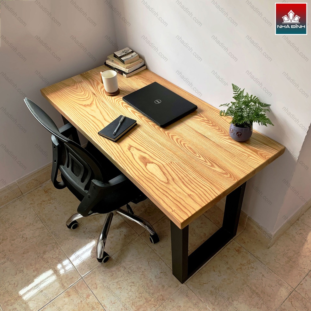 Bàn Làm Việc Gỗ Ash Ghép Cao 75 Dài 120 Rộng 60 Mặt Dày 4 (cm)2