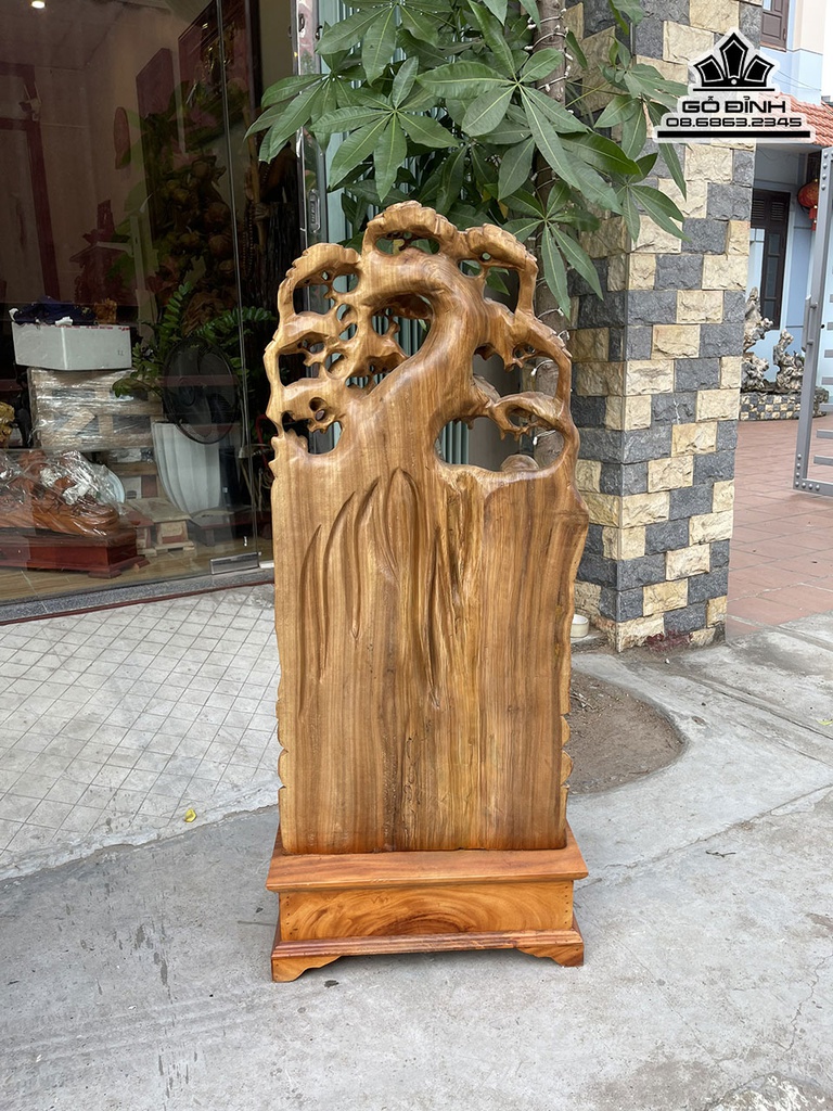 Tượng Phúc Lộc Thọ (Tam Đa) Gỗ Xá Xị (Gù Hương) Cao 98 Ngang 46 Sâu 16 Cả Kỷ 115 (cm) 4