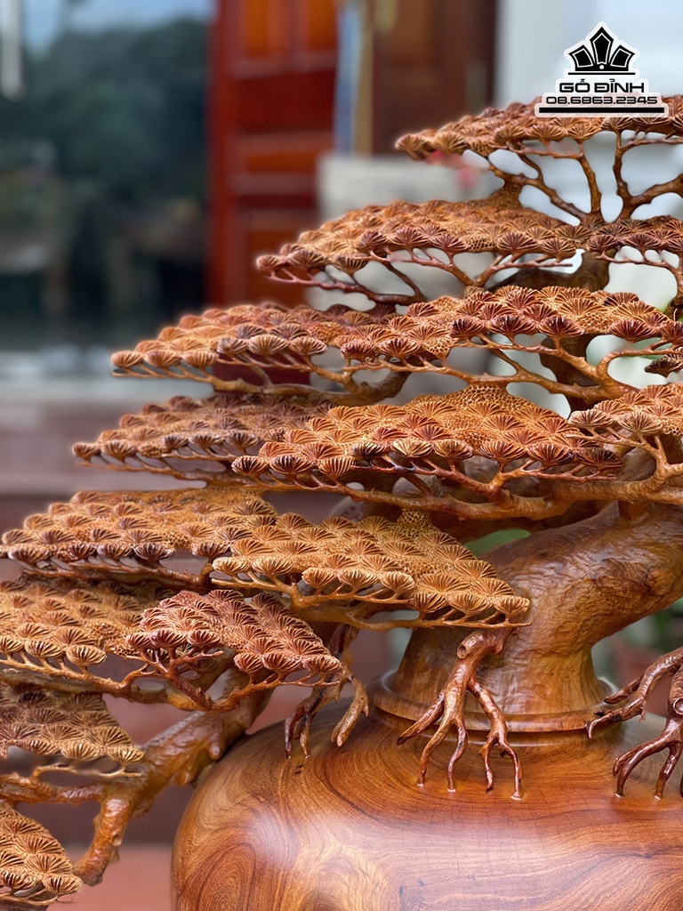 Bình Tùng Gỗ Hương Việt Cao 60 Ngang 73 Sâu 37 (cm) 3