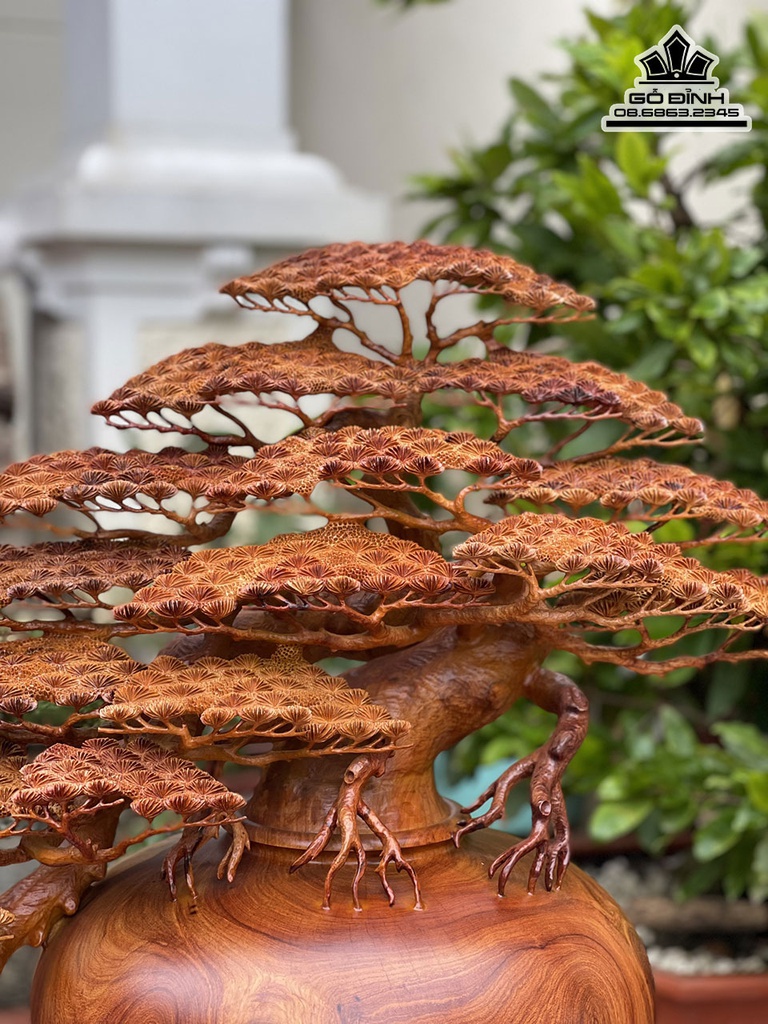 Bình Tùng Gỗ Hương Việt Cao 60 Ngang 73 Sâu 37 (cm) 4