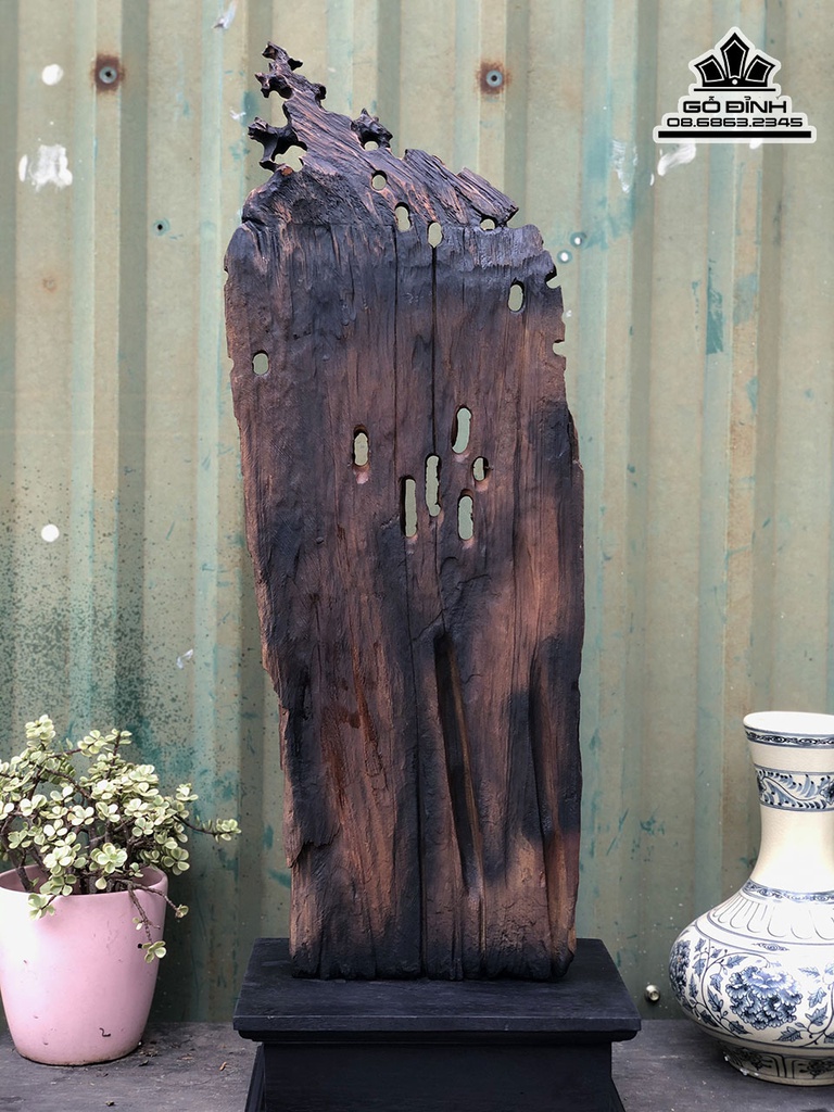 Tượng Đạt Ma Sư Tổ Gỗ Bách Xanh Cao 61 Ngang 22 Dày 7 (cm) 3