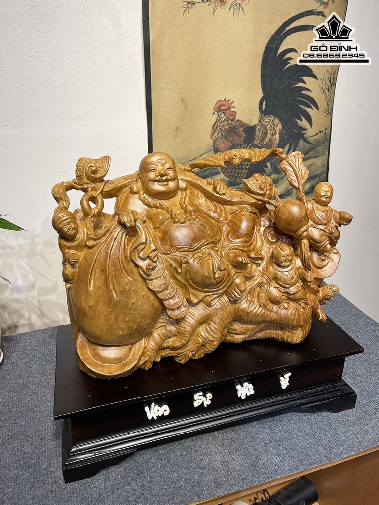 Tượng Phật Di Lặc Ngồi Nhân Sâm Gỗ Ngọc Am Cao 32 Ngang 44 Sâu 17 (cm) 1