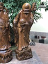 Tượng Phúc Lộc Thọ (Tam Đa) Gỗ Bách Xanh Cao 76 Ngang 26 Sâu 22 (cm) 2