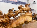 Tượng Ngựa Phong Thủy (Bát Mã) Gỗ Hương Cao 72 Ngang 120 Sâu 50 (cm) 0