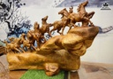 Tượng Ngựa Phong Thủy (Bát Mã) Gỗ Hương Cao 72 Ngang 120 Sâu 50 (cm)
