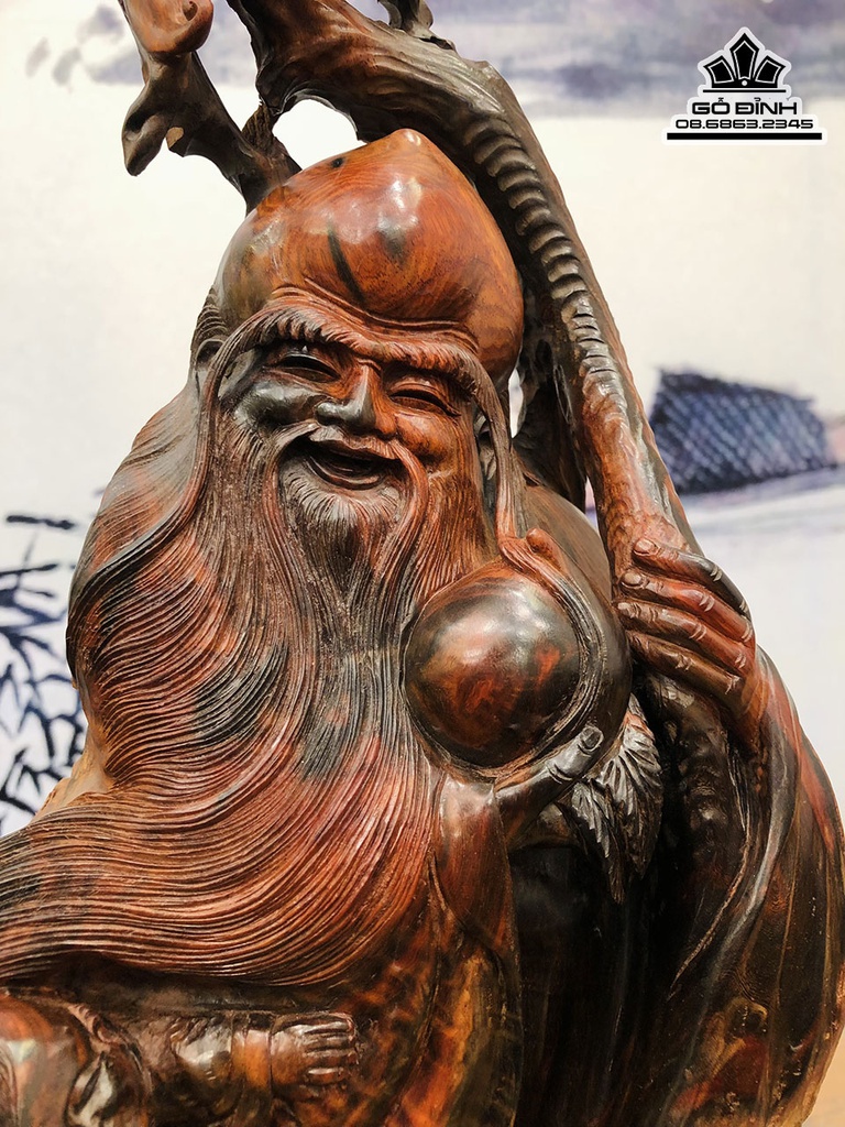 Tượng Ông Thọ Gỗ Trắc Cao 69 Ngang 60 Sâu 33 (cm) 1