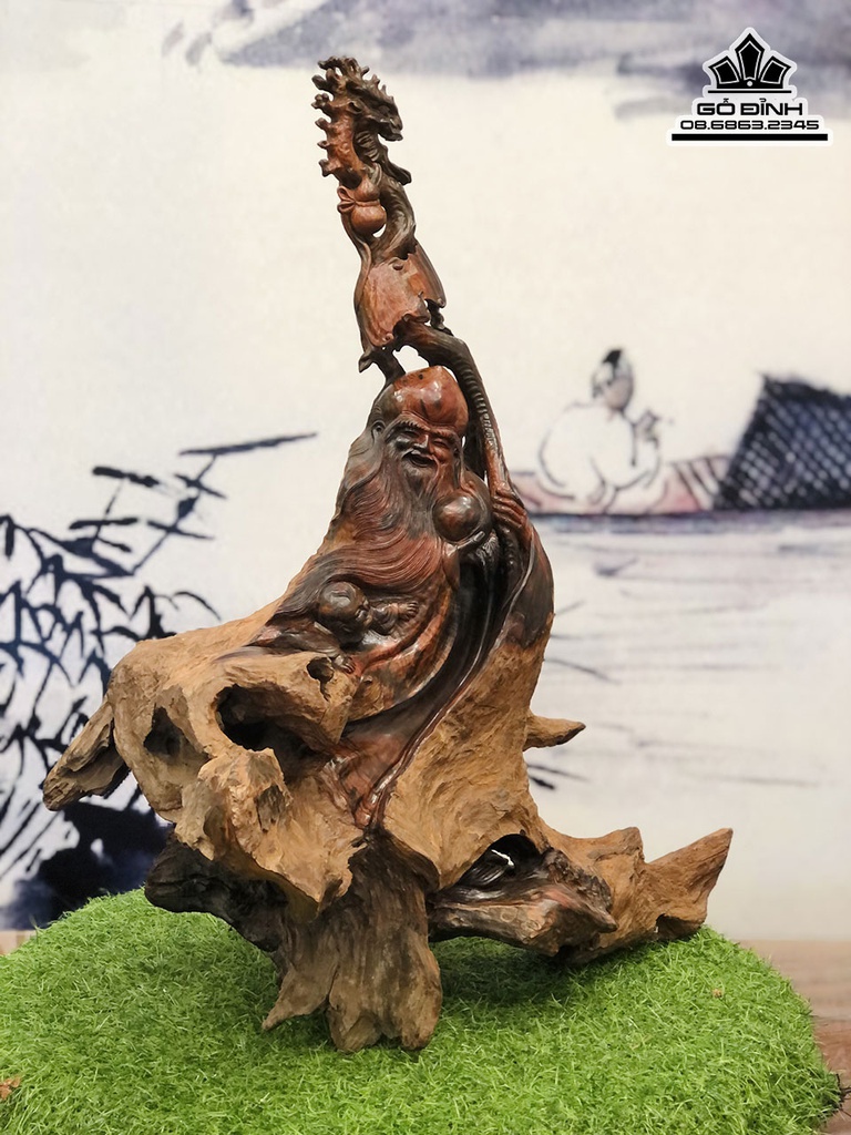 Tượng Ông Thọ Gỗ Trắc Cao 69 Ngang 60 Sâu 33 (cm)5