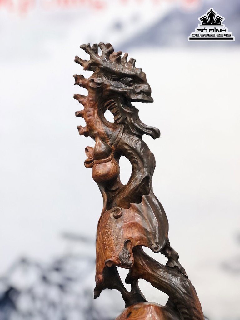 Tượng Ông Thọ Gỗ Trắc Cao 69 Ngang 60 Sâu 33 (cm)