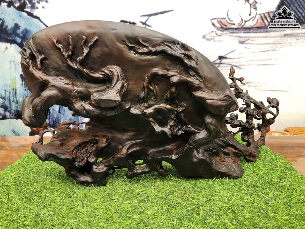 Khay Trà Hoa Mai Gỗ Trắc Cao15 Ngang 51 Rộng 30 (cm)